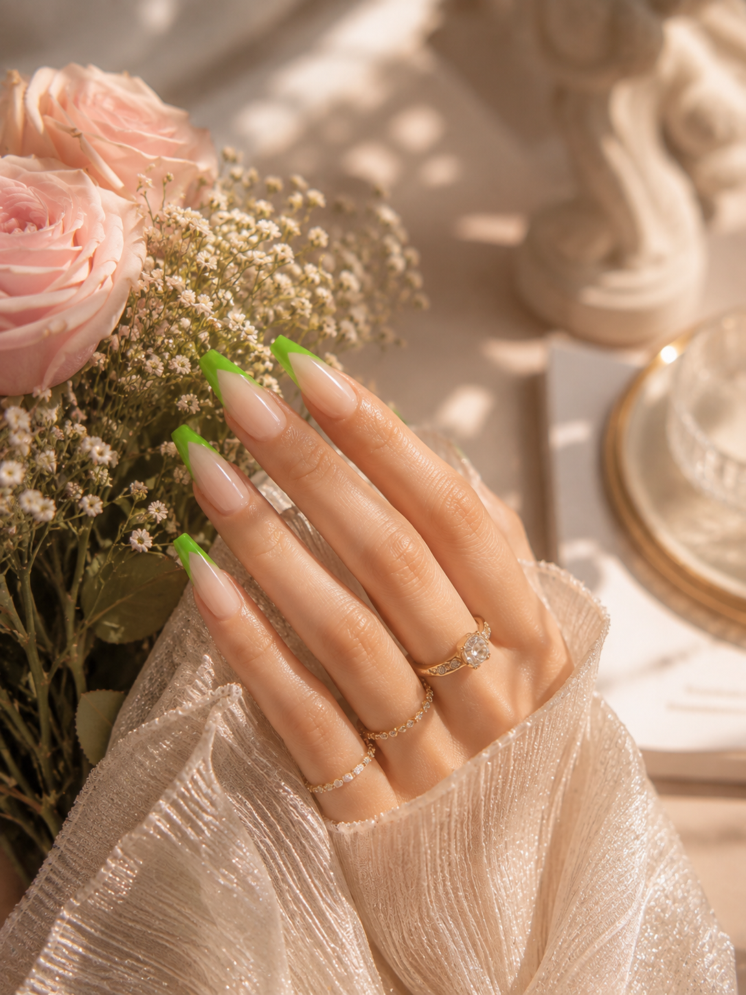 Luxe Mocha Rhinestone Press-On Nails 2